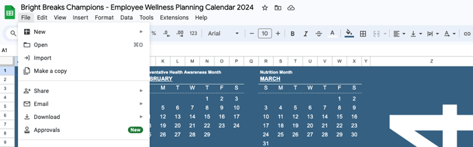 Annual Employee Well-being Calendar